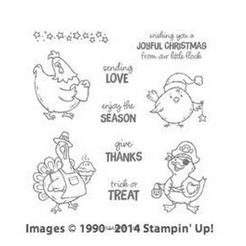 STAMPIN UP Birds Feather Cling Stamp Set Chicken Duck Turkey Fall Thanksgiving